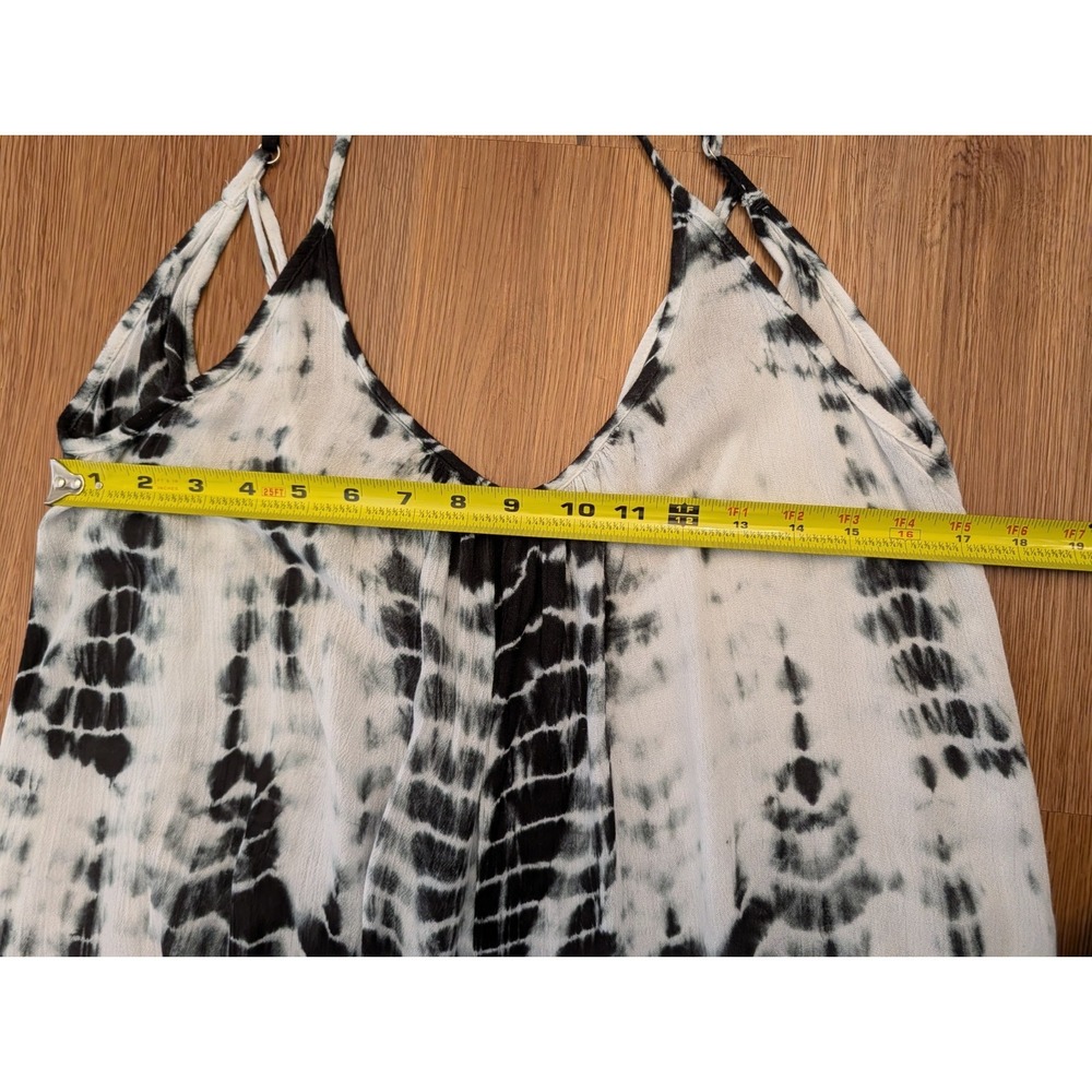 Raviya Oversize Black & White Tye Dye Maxi Dress Size S Boho Beach Whimsy Flowy - Picture 7 of 9